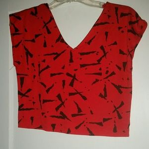 Currents Red Sleeveless Top Size Medium